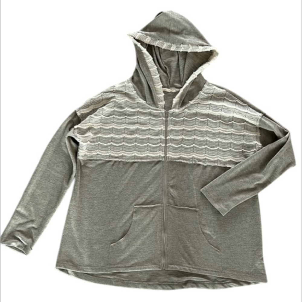 Hem & Thread zip up hoodie jacket size medium oversized